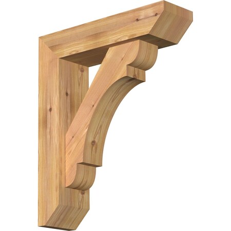 Ekena Millwork Olympic Slat Smooth Bracket w/ Offset Brace, Western Red Cedar, 5 1/2"W x 20"D x 24"H BKT0604X20X24OLY06SWR